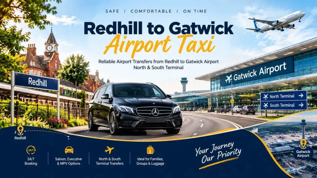 Redhill to Gatwick Airport Taxi